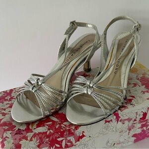 Chinese Laundry Metallic Silver Air Mail Heels - Size 5.5